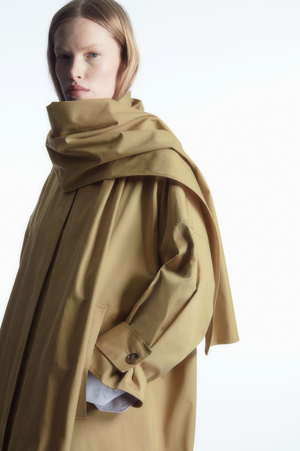 OVERSIZED SCARF-DETAIL TRENCH COAT - BEIGE - COS | COS UK