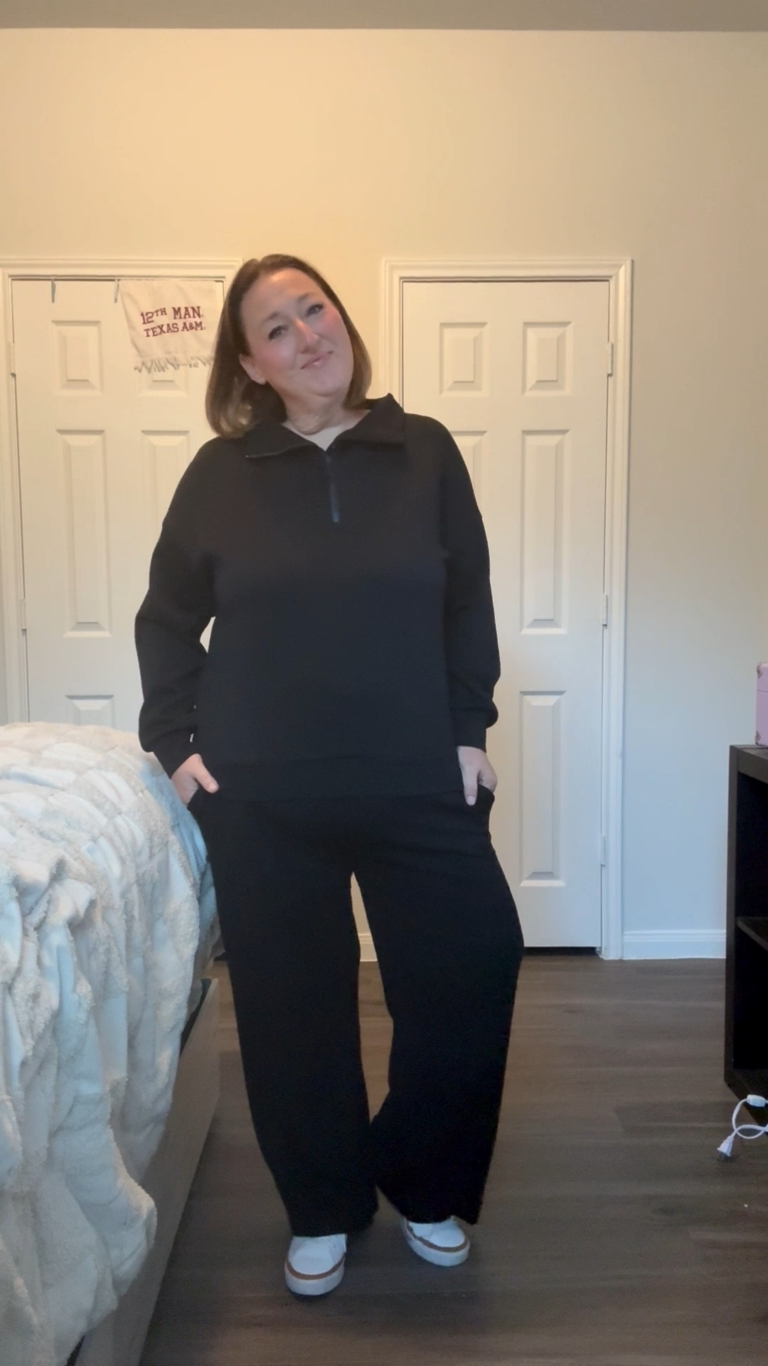 Weekend uniform unlocked! Cozy, cute, and effortless in this two piece tracksuit. Perfect for errands, lounging, or just living your best comfy life. Linking it all on LTK so you can twin with me!  Wearing an XL #ltkstyle #ltkfallfashion #comfychic

#LTKFindsUnder50 #LTKMidsize