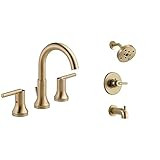 DELTA Trinsic Widespread Bathroom Faucet 3 Hole, Gold Bathroom Faucet & Delta Faucet Trinsic 14 Seri | Amazon (US)