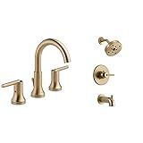 DELTA Trinsic Widespread Bathroom Faucet 3 Hole, Gold Bathroom Faucet & Delta Faucet Trinsic 14 Seri | Amazon (US)