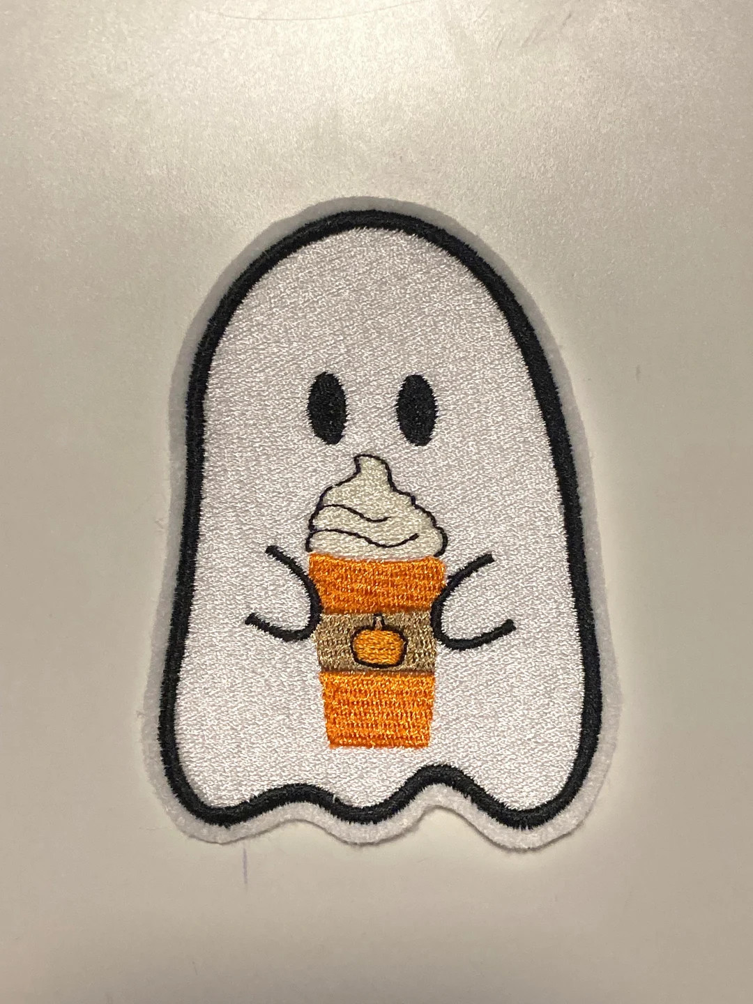 Ghost Pumpkin Spice Latte Iron on Embroidered Patch Halloween - Etsy | Etsy (US)
