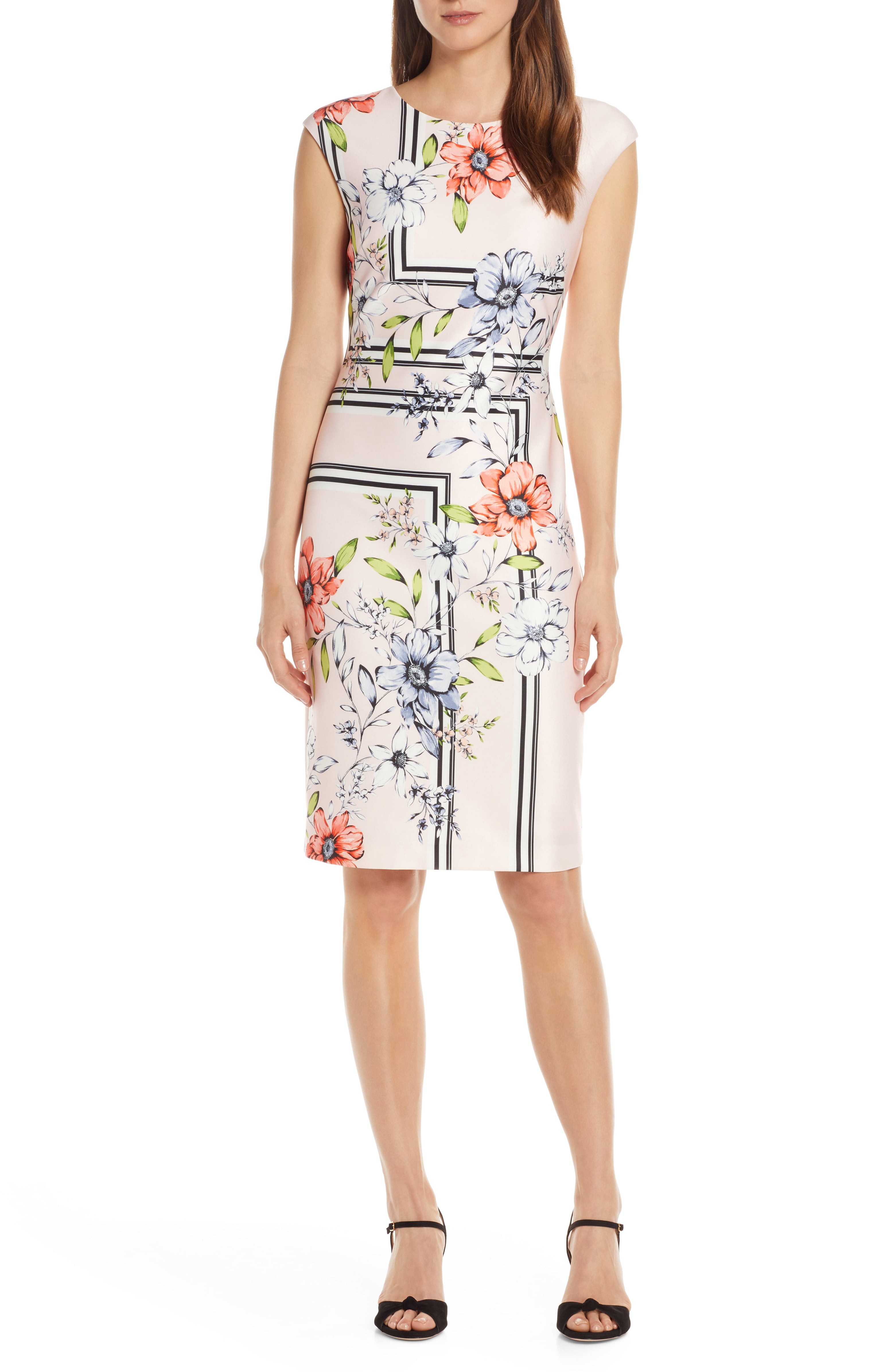 Patterned Scuba Sheath Dress | Nordstrom