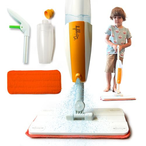 Quiggly Toy Spray Mop for Kids - Toddler Cleaning Set with Real Water Sprayer - Montessori Cleaning Set Mini Sweeper - Educational and Fun Kids Mop - Squeeze and Spray | Amazon (US)