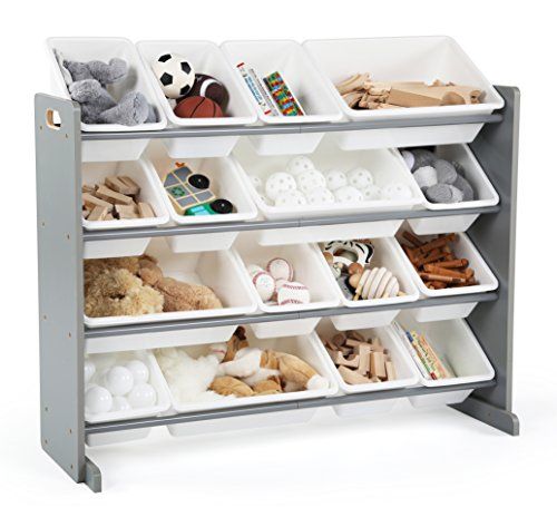 Tot Tutors Springfield Collection Supersized Wood Toy Storage Organizer, Extra Large, Grey/White | Amazon (US)