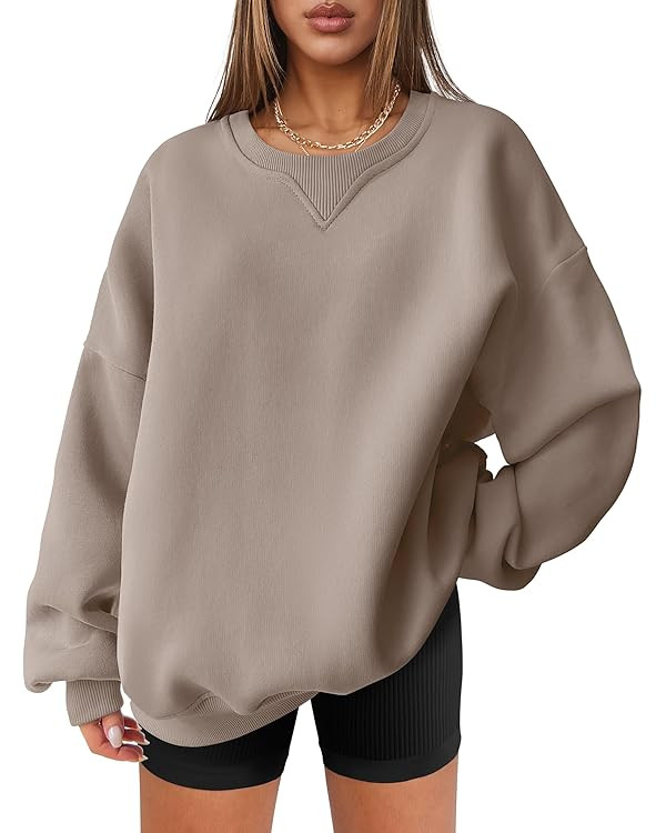ANRABESS Womens Sweatshirts Oversized Fleece Crew Neck Pullover Hoodies Casual Comfy 2024 Fall Fa... | Amazon (US)