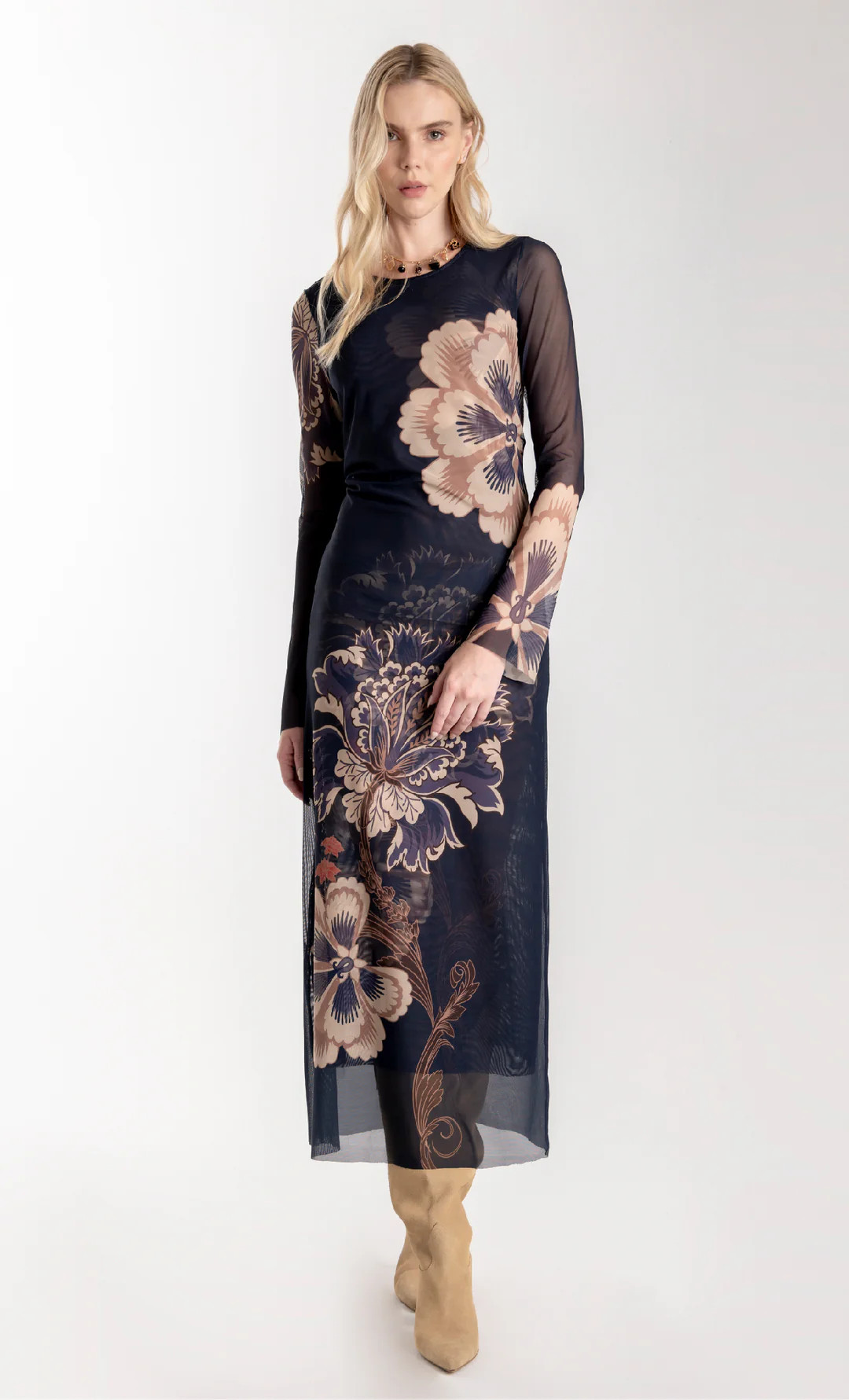 Women Midnight Arabesque midi Dress | ESPECIA