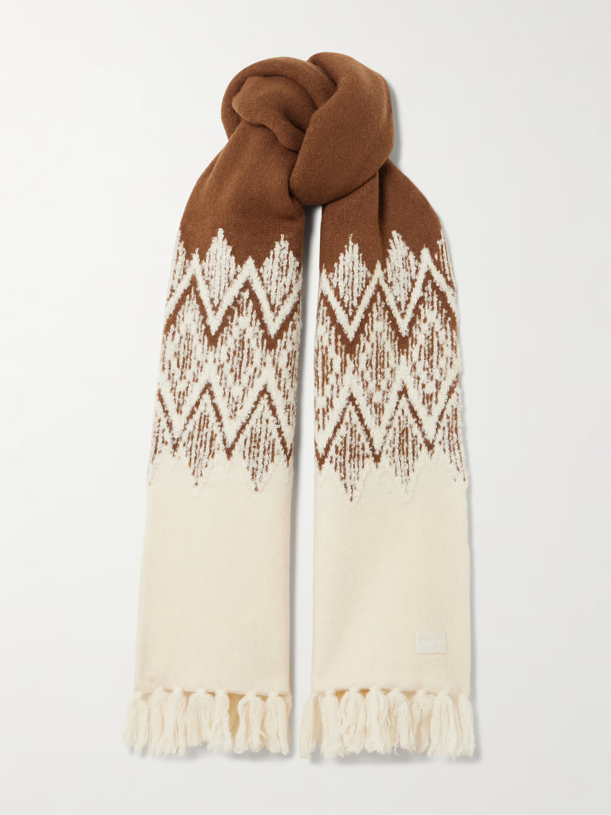 Sebastian fringed Fair Isle knitted scarf | NET-A-PORTER APAC