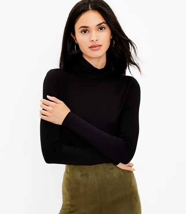 Mock Neck Long Sleeve Tee | LOFT