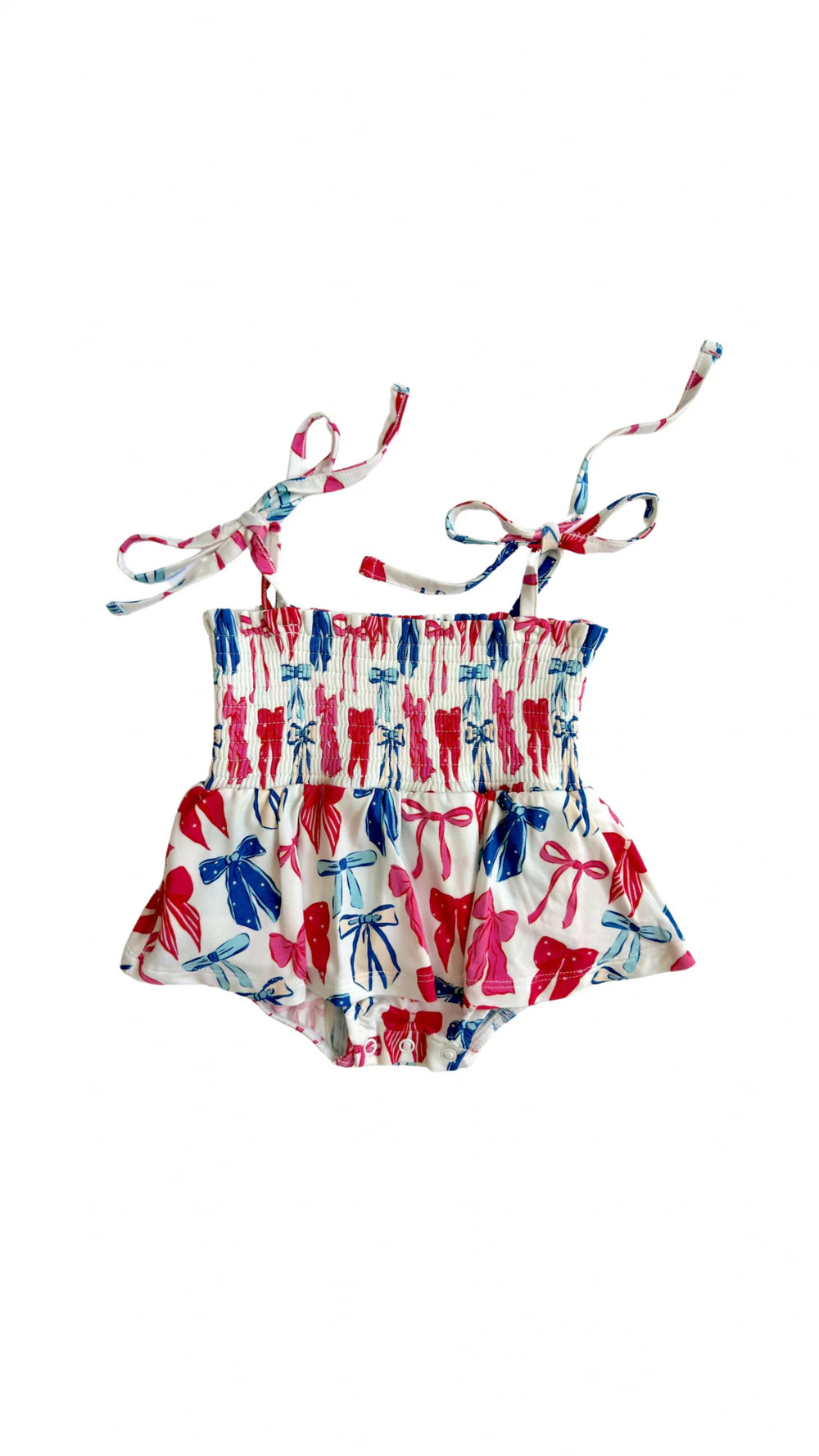 Patriotic Bows Smocked Bubble Romper - | In My Jammers