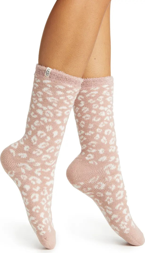 Josephine Leopard Fleece Lined Socks | Nordstrom