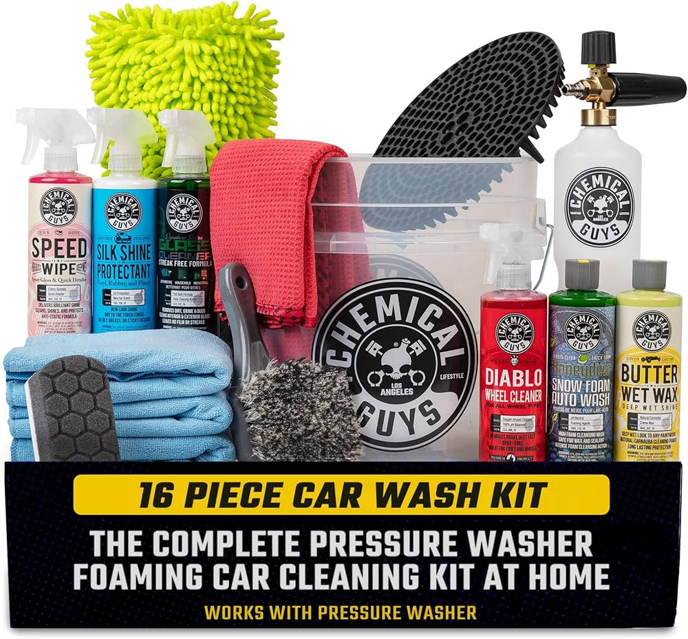 Chemical Guys 16-Piece Arsenal Builder Car Wash Kit with Foam Cannon, Bucket, and 6 x 16 oz Care ... | Amazon (US)
