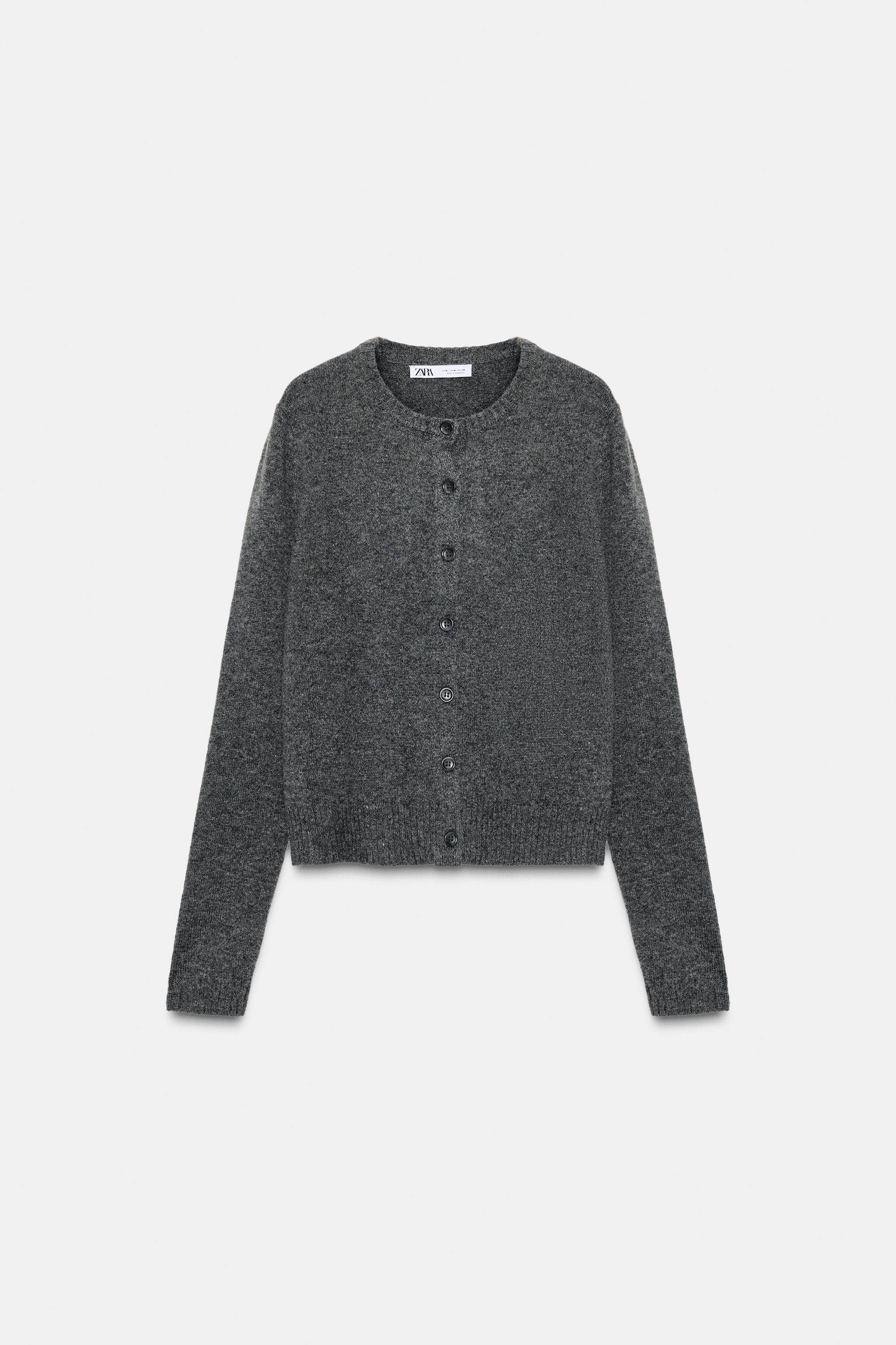 100% WOOL PLAIN KNIT JACKET | Zara US
