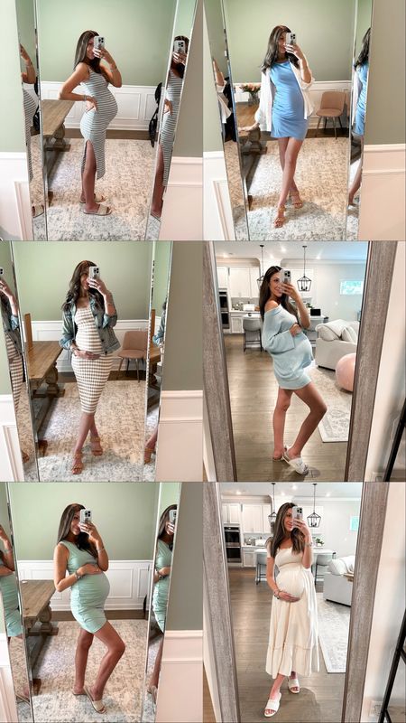 Outfit round up! Sizing info ⬇️ 

I’m wearing a size small in all of the dresses. None are maternity, but all are bump friendly! 

Wearing size medium in the blue lounge set, and small in the denim jacket. 

Target sandals (flats) fit true to size. Braided sandals (heels) from Amazon also fit true to size. 




#LTKBump #LTKFindsUnder50 #LTKStyleTip