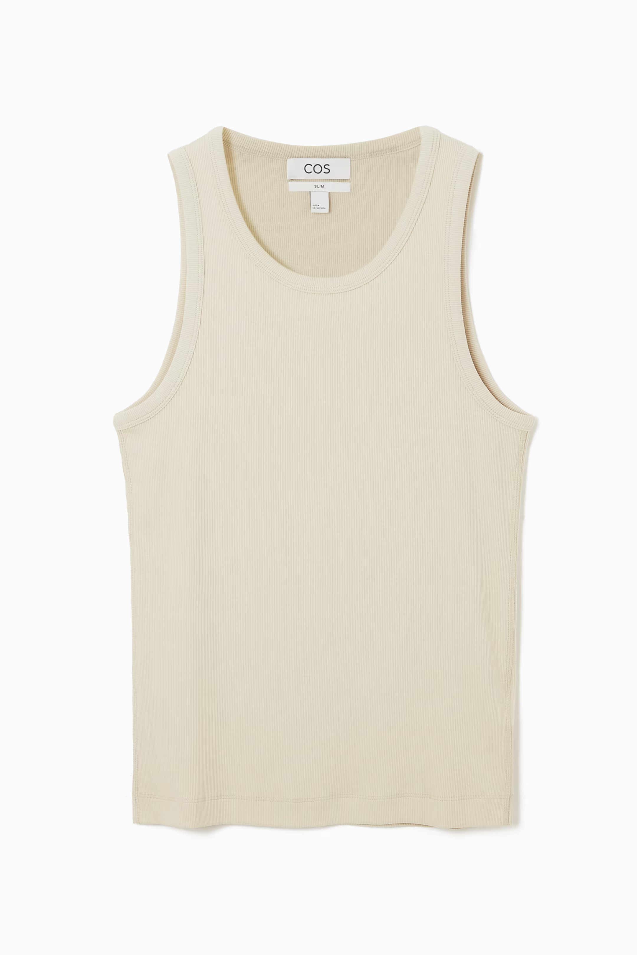 SLIM RIBBED COTTON TANK TOP - IVORY | COS UK