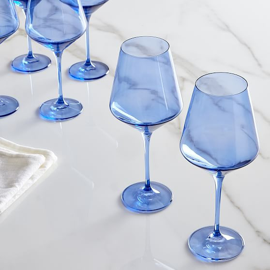 Cobalt blue stemware glasses