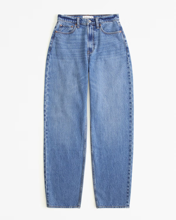 Women's Curve Love High Rise Taper Jean | Women's Clearance | Abercrombie.com | Abercrombie & Fitch (US)