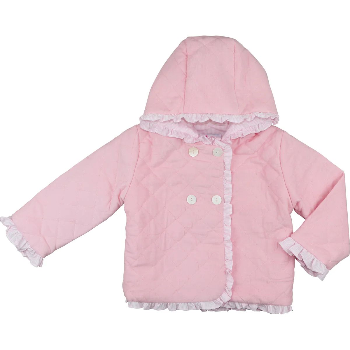 Pink Cord Quilted Coat | Eliza James Kids