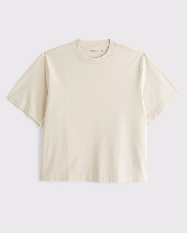 Men's Premium Heavyweight Cropped Tee | Men's Tops | Abercrombie.com | Abercrombie & Fitch (US)