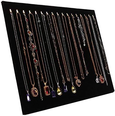 Tinsow 14.7"x12" 17 Hook Necklace Jewelry Tray/Display Organizer/Pad/Showcase/Display case | Amazon (US)