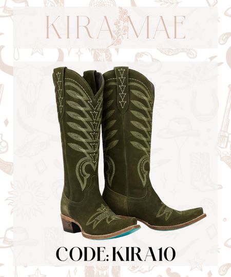 my favorite olive green cowgirl boots for fall and winter! use code KIRA10

#LTKSeasonal #LTKstyletip #LTKshoecrush