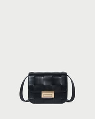 Desi Black Woven Leather Crossbody | Loeffler Randall