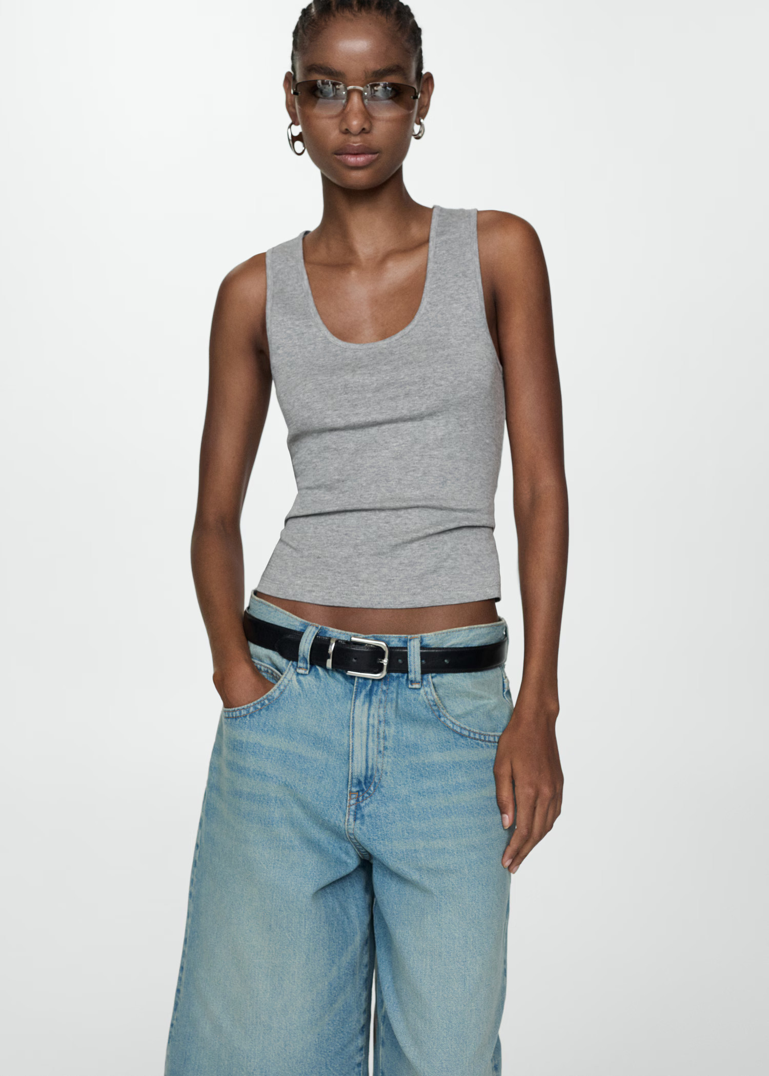 Stricktop mit breiten Trägern - Damen | MANGO Deutschland | MANGO (DE)