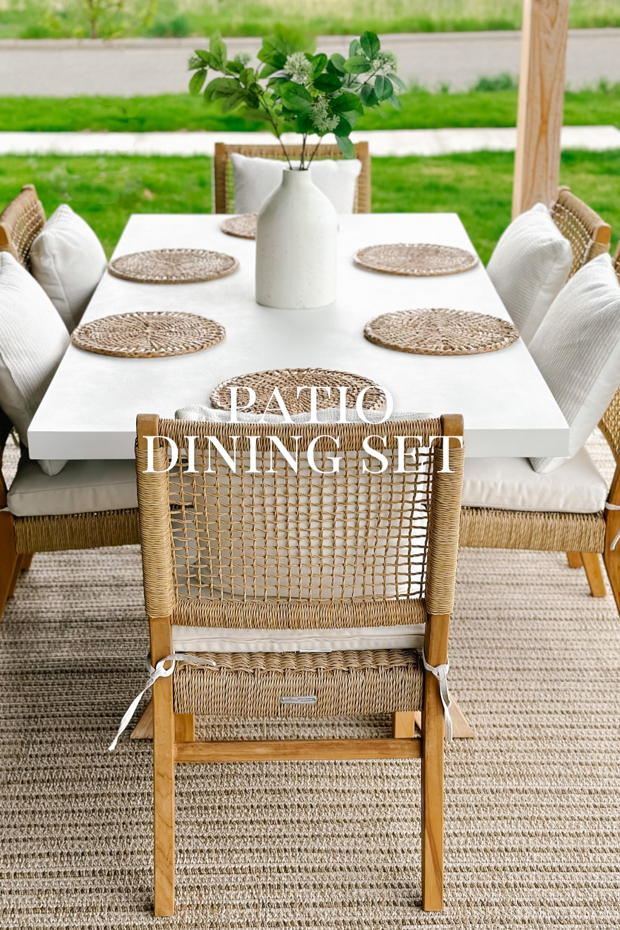 
☀️ Our patio is finally ready for all the summer gatherings. ☀️

I had a small space to work with this year but I’d squeeze a place for friends to hang out, anywhere if I had to. 

To say I’m thrilled with this whole area, is an understatement! 

🎉 The table is on sale TODAY (get it before it sells out because I hear it does every year!) and it’s the most beautiful colors. (It’s a concrete top too, which makes me super happy that it won’t blow away in the Montana wind.)

🌸 The chairs come 2 in a set, WITH cushions and they are beautiful! 

☀️ The rug is an indoor/outdoor rug and it’s incredibly soft.

🎀 Then I topped the whole set off with the indoor/outdoor pillows and chargers!

I’ve linked to everything you see in my LTK account, or you can comment “Me” below and I’ll send you links to everything! 

#liketkit #ltkhome #ltkseasonal #ltksalealert #outdoordecor #patiodecor #patioseason #outdoorliving #patiodesign #patiofurniture #homedecor #ltkunder50 #walmart #IYWYK #walmartfinds #bhghome #bhgstylemaker #Itkfindsunder40 #modernorganic #neutralhome #neutraldecor #patiodesign #homedecor #interior123 #outdoorentertaining 