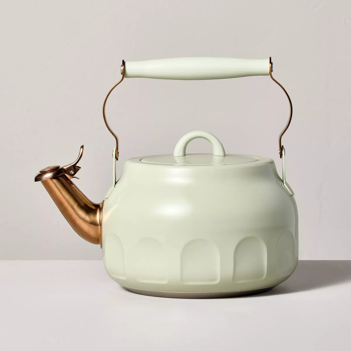 2qt Stainless Steel Arch Cutout Teapot Serene Green - Hearth & Hand™ with Magnolia | Target