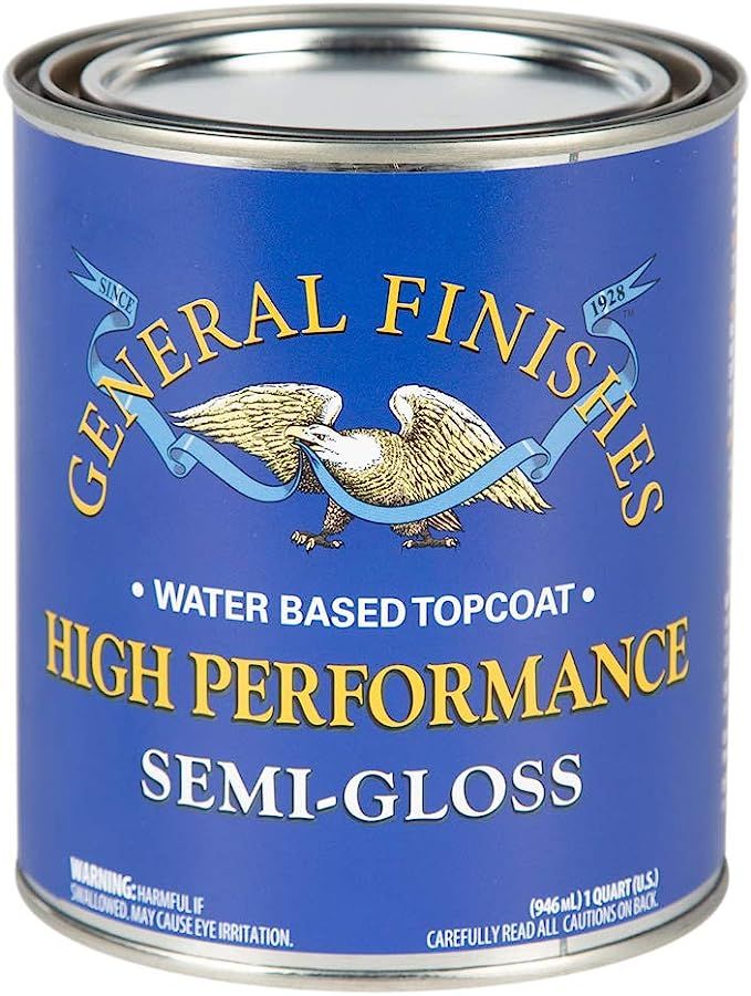 General Finishes Water Based High Performance Polyurethane Top Coat Semi-Gloss Quart | Amazon (US)