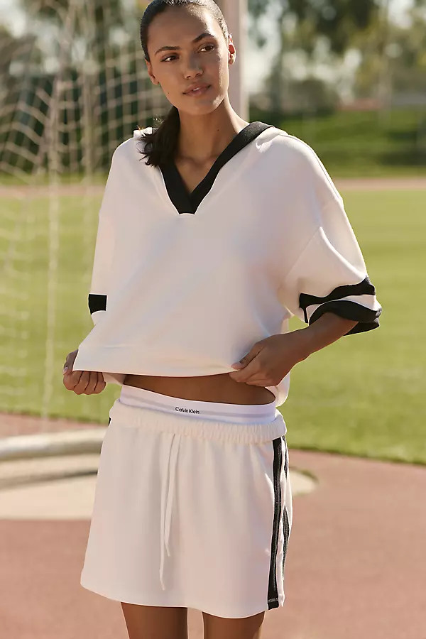 Daily Practice Drawstring Mini Skirt in Willow | Anthropologie (US)