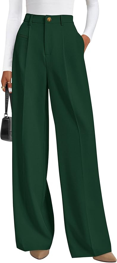 PRETTYGARDEN Womens Wide Leg Dress Pants 2025 Business Casual Flowy Work Palazzo Pants High Waist... | Amazon (US)