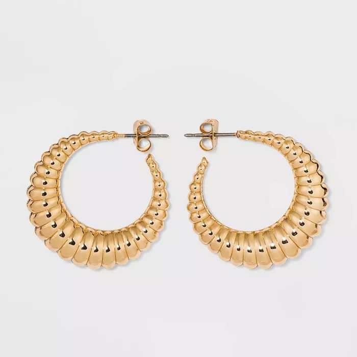Round Shrimp Hoop Earrings - A New Day™ Gold | Target