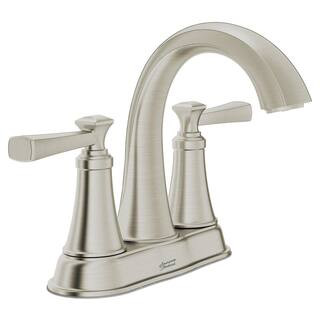 Rumson 4 in. Centerset 2-Handle Bathroom Faucet in Brushed Nickel | The Home Depot