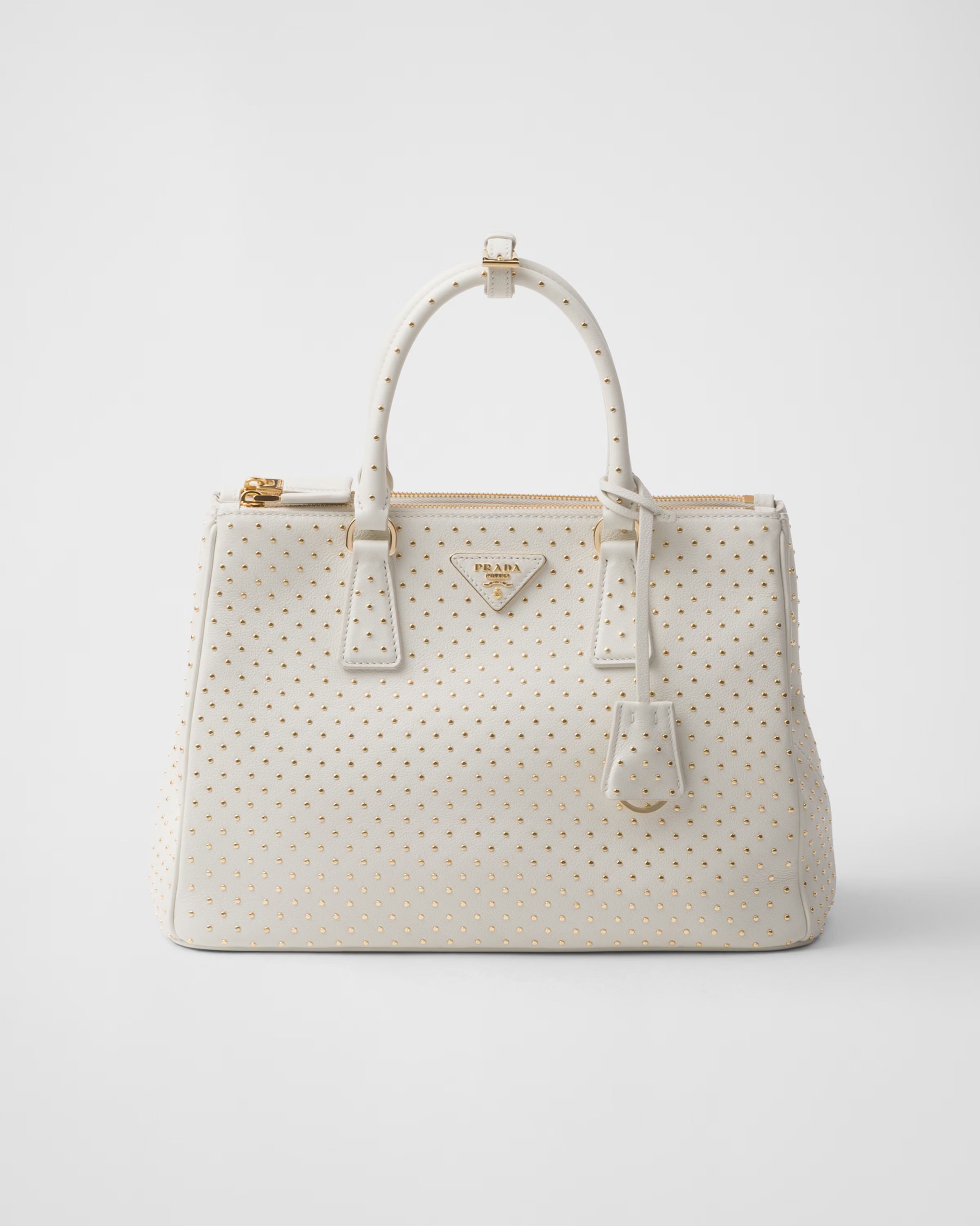 Large Prada Galleria studded leather bag | Prada US