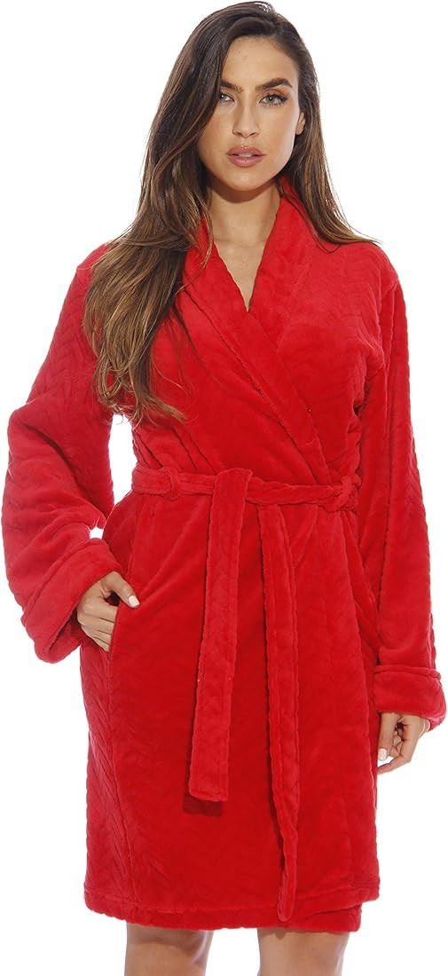 Just Love Velour Chevron Texture Bath Robes for Women | Amazon (US)