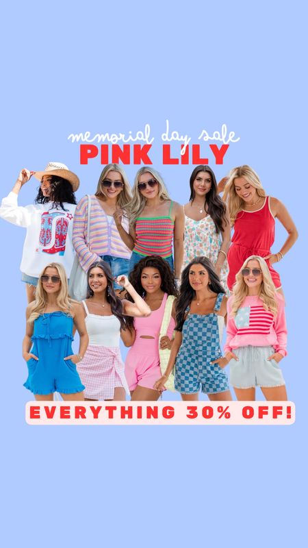 Pink Lily memorial day sale! All women’s pajamas, swimsuits dresses, short sweatshirts and more 30% off!! 

#LTKSeasonal #LTKSaleAlert #LTKTravel