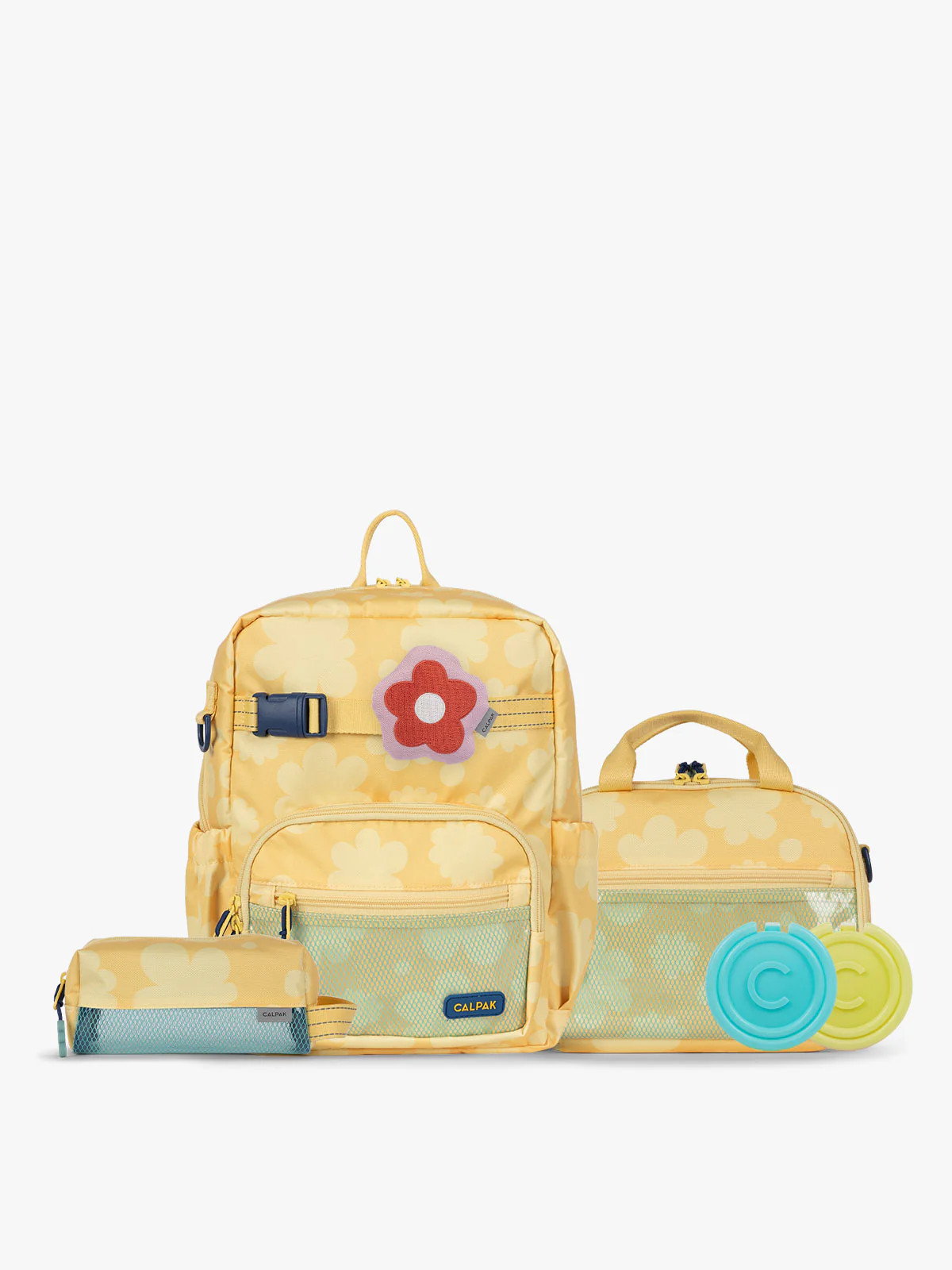 Kids School Essentials Bundle with Small Backpack in Yellow Bloom | CALPAK