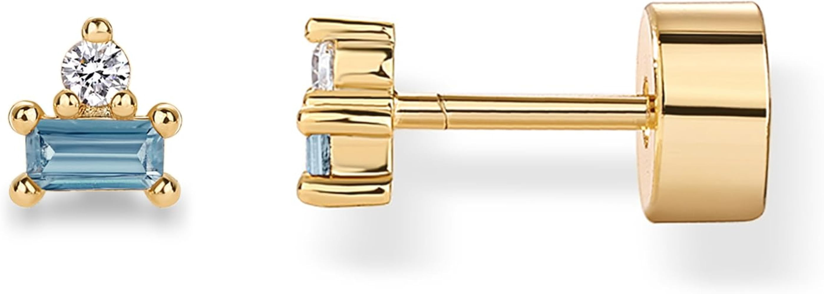 PAVOI 14K Gold Plated Sterling Silver Posts Colored Birthstone Flatback Stud Earrings for Women -... | Amazon (US)