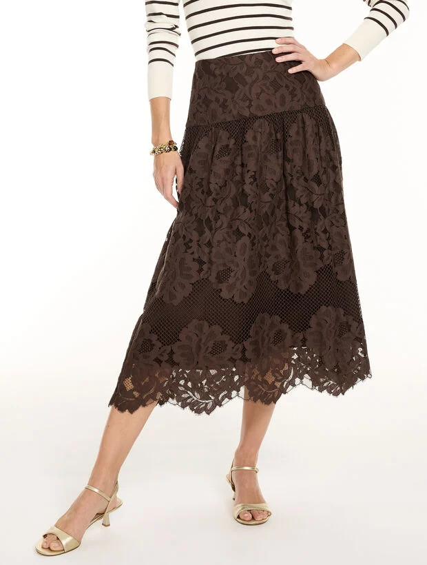 Alais Lace Midi Skirt | Talbots