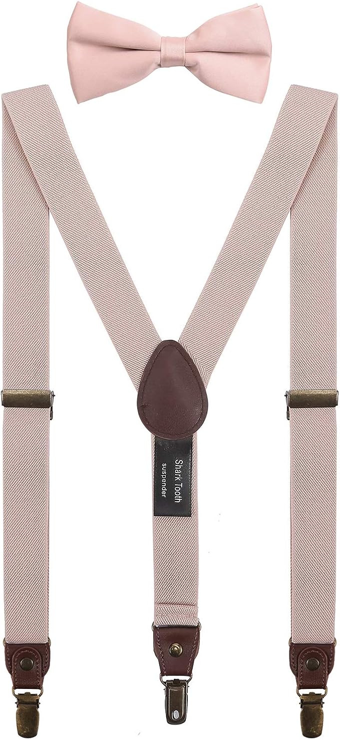 Shark Tooth Kids Bow Tie Suspenders Set Y Shape Adjustable-for Wedding Vintage | Amazon (US)