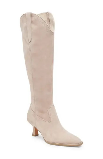 Dolce Vita Ariana Knee High Western Boot in Taupe Suede at Nordstrom Rack, Size 10 | Nordstrom Rack