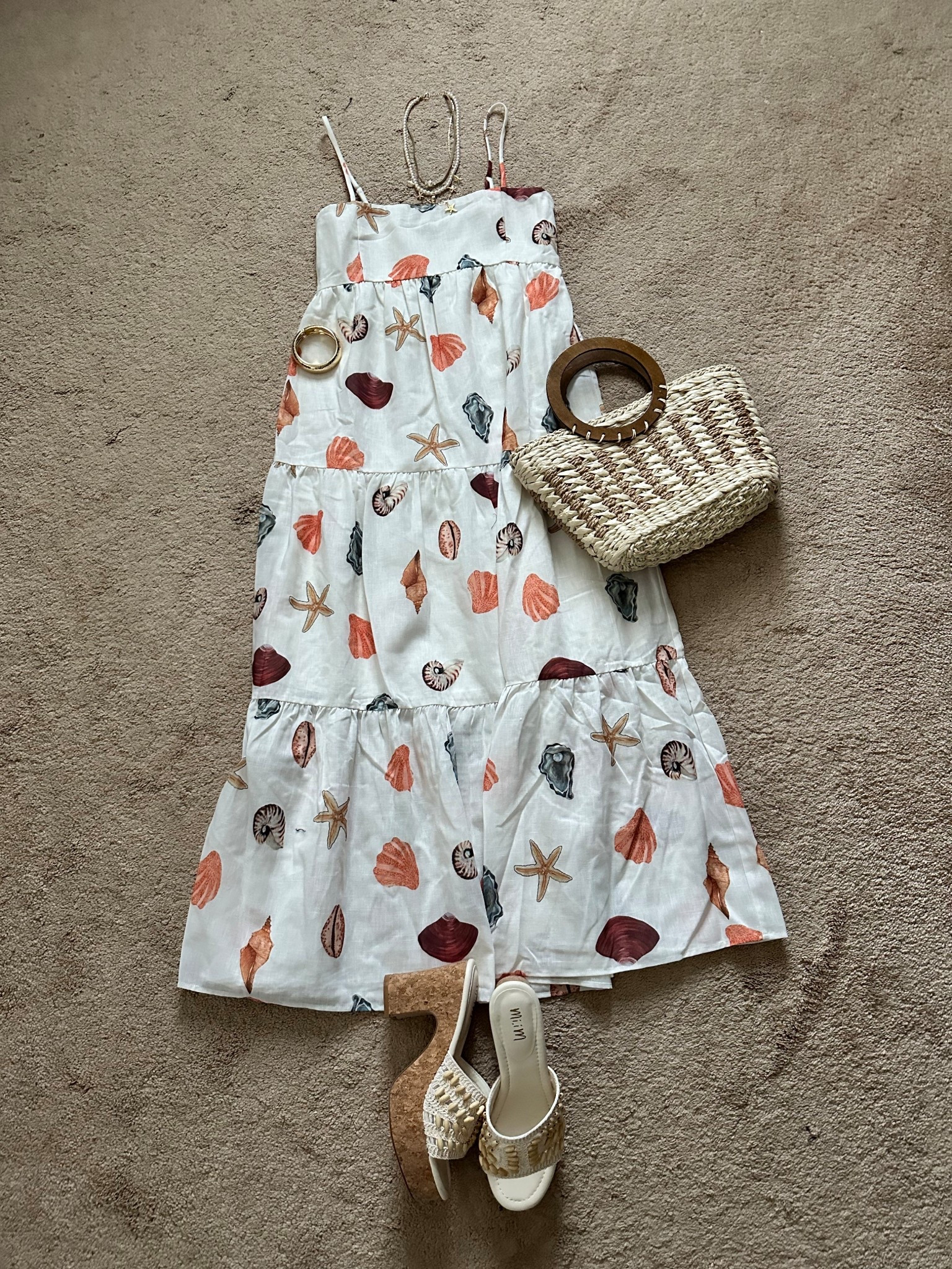 Seashells by the seashore
Maxi dress is gorgeous and flattering for any coastal look. Adjustable straps, lined so no see through. Trending look
I’m wearing it in medium and wasn’t long for my 5’1 height.
Plus my top selling sandals crochet seashell cork heels. Also come in a light blue.
Date outfit
Vacation look
Dinner by the water look
Oh and use my code Trilbysave30 to get 30% off!
Vici dress
Vici sandals


#LTKSeasonal #LTKShoeCrush #LTKPetite