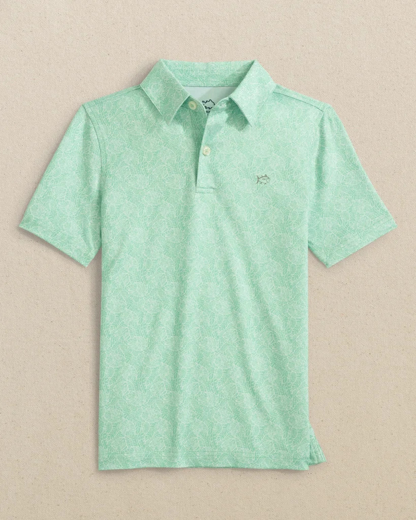 Boys Driver Beach Palms Printed Performance Polo - Garden Grove | Southern Tide