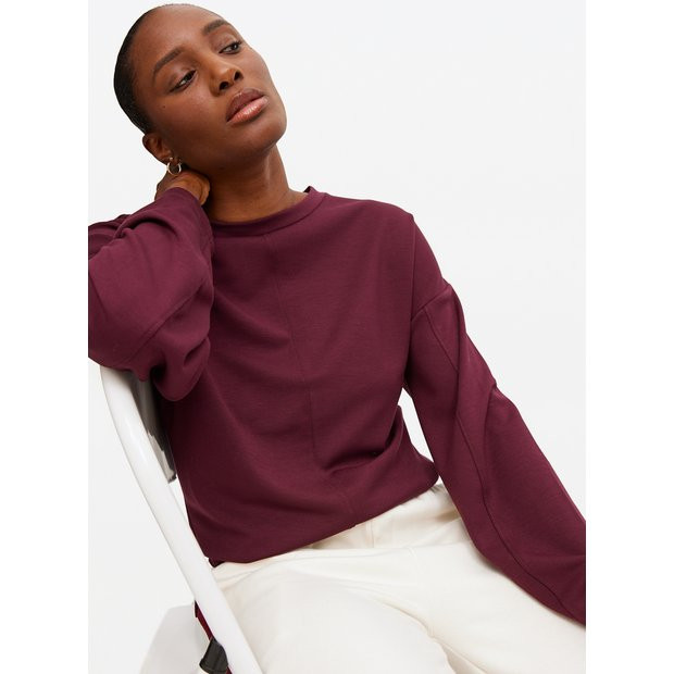Burgundy Scuba Co-ord Sweatshirt L | Tu Clothing