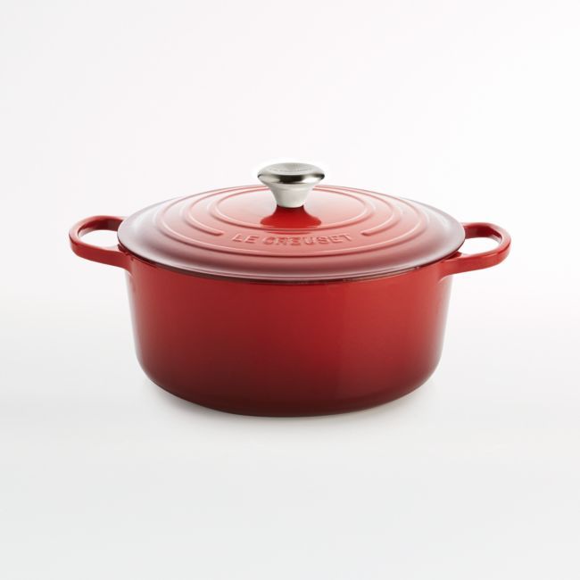 Le Creuset Â® Signature 7.25 qt. Round Cerise Red Dutch Oven with Lid | Crate & Barrel