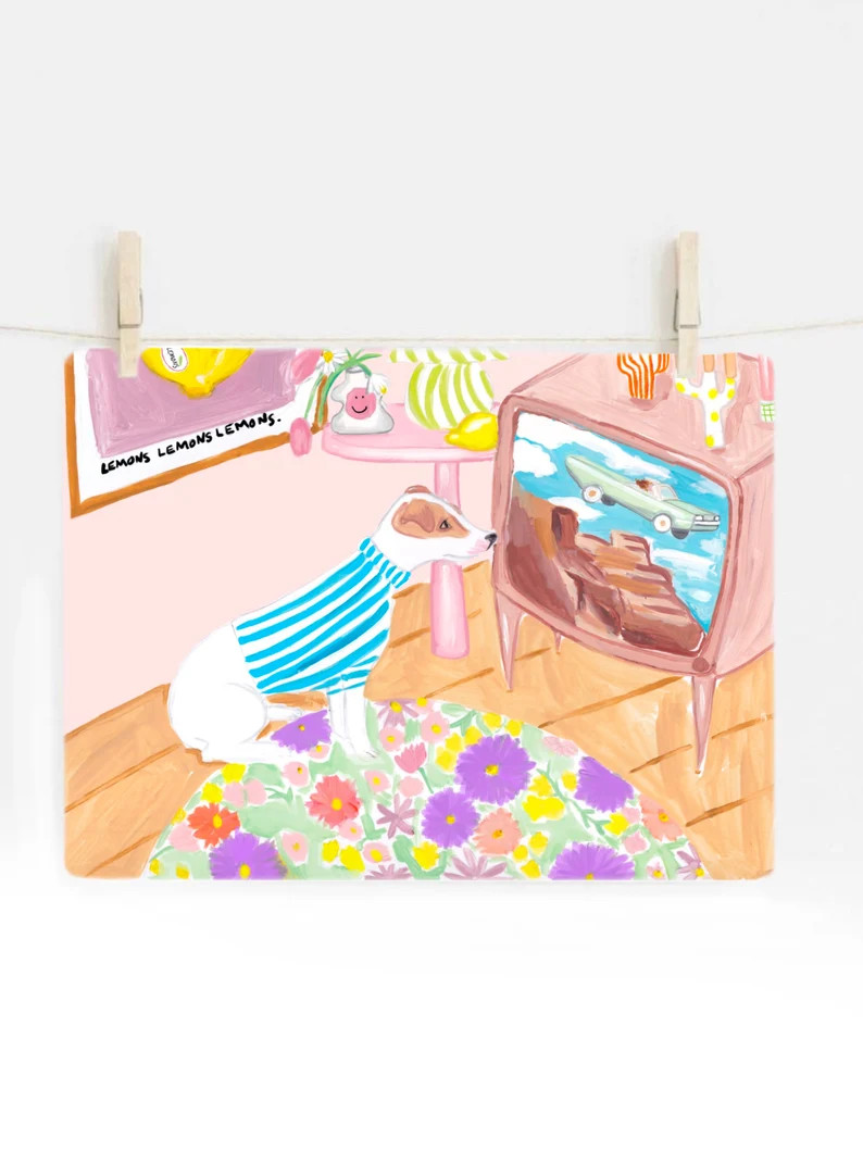 Thelma and Louise Art Print. Cute Dog Painting Jack Russell | Etsy UK | Etsy (UK)