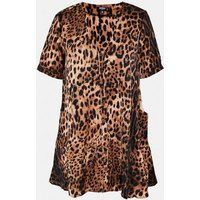 Plus Size Brown Leopard Print Smock Dress | Missguided (US & CA)