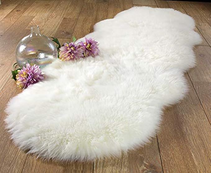 Chesserfeld Luxury Faux Fur Sheepskin Rug, Ivory, 2ft x 6ft Thick Pile | Machine Washable, Makes a S | Amazon (US)