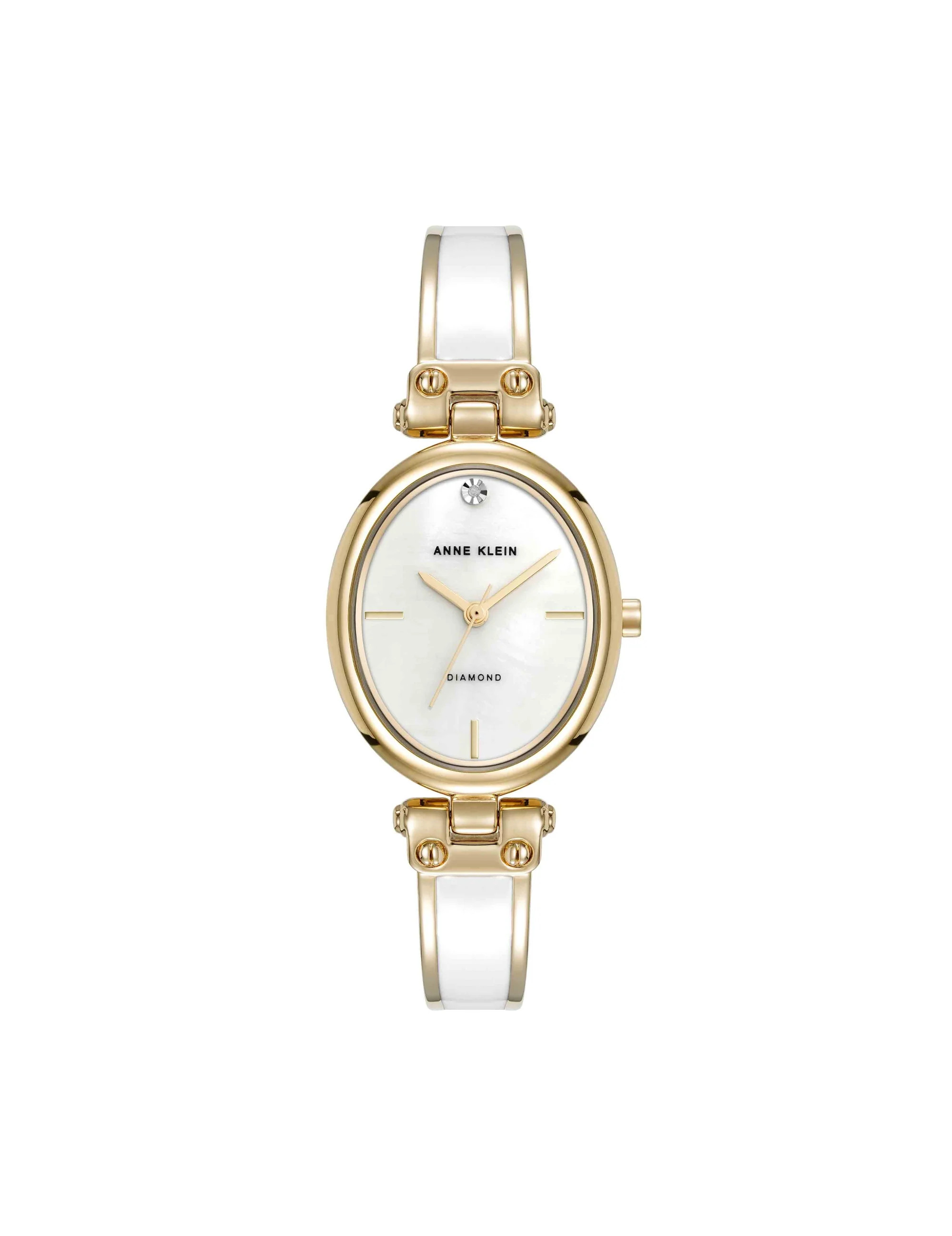 Oval Diamond Accented Bangle Watch | Anne Klein