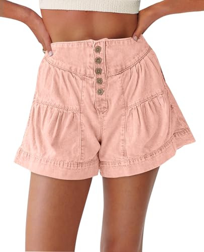 Cicy Bell Womens Summer Flowy Jean Shorts Button Up High Waisted Wide Leg Denim Skort with Pocket... | Amazon (US)